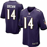 Nike Men & Women & Youth Ravens #14 Marlon Brown Purple Team Color Game Jersey,baseball caps,new era cap wholesale,wholesale hats